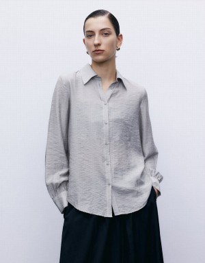 Urban Revivo 2 In 1 Button Up Women's Shirts Light Grey | LHA765IH