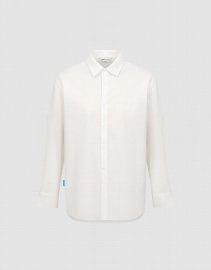 Urban Revivo Button Up Oversized Men's Shirts White | AMG5335JV