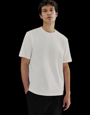 Urban Revivo Crew Neck Straight Men's T Shirts White | UUN9473CZ