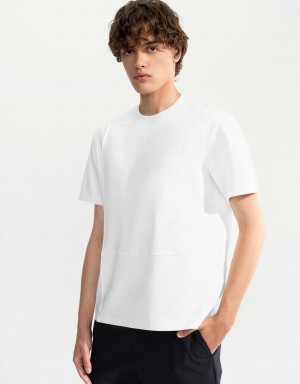 Urban Revivo Crew Neck Straight Men's T Shirts White | XIW8925TA