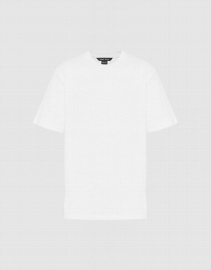 Urban Revivo Crew Neck Straight Men's T Shirts White | GXQ8313PH