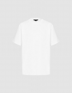 Urban Revivo Crew Neck Straight Men's T Shirts White | CUK1166HZ