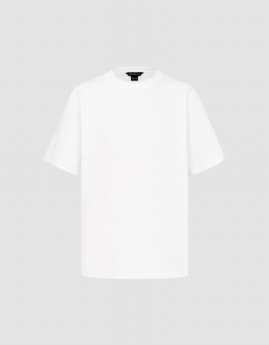 Urban Revivo Drop Shoulder Sleeve Crew Neck Men's T Shirts White | HTC6863GN