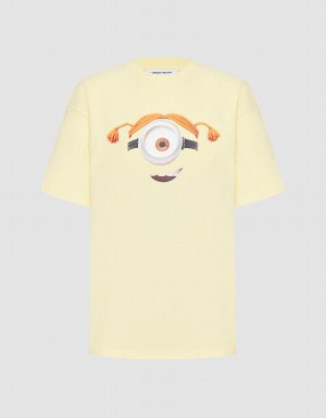 Urban Revivo Minions Women's T Shirts Yellow | GAL5328WC