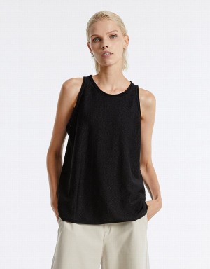 Urban Revivo Oversized Women's Tank Top Black | QUG443LD