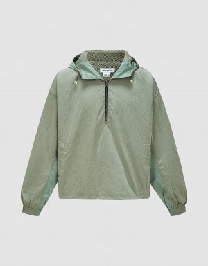 Urban Revivo Raglan Sleeve Loose Overhead Men's Blouse Green | XHE9082TB