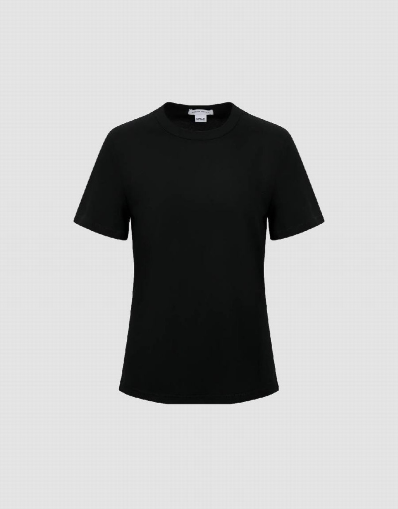 Urban Revivo Basic Crew Neck Women's T Shirts Black | GXJ6985FU