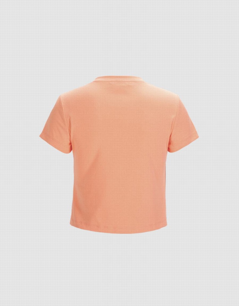 Urban Revivo Basic Fitted Women's T Shirts Light Orange | PCN8069CI