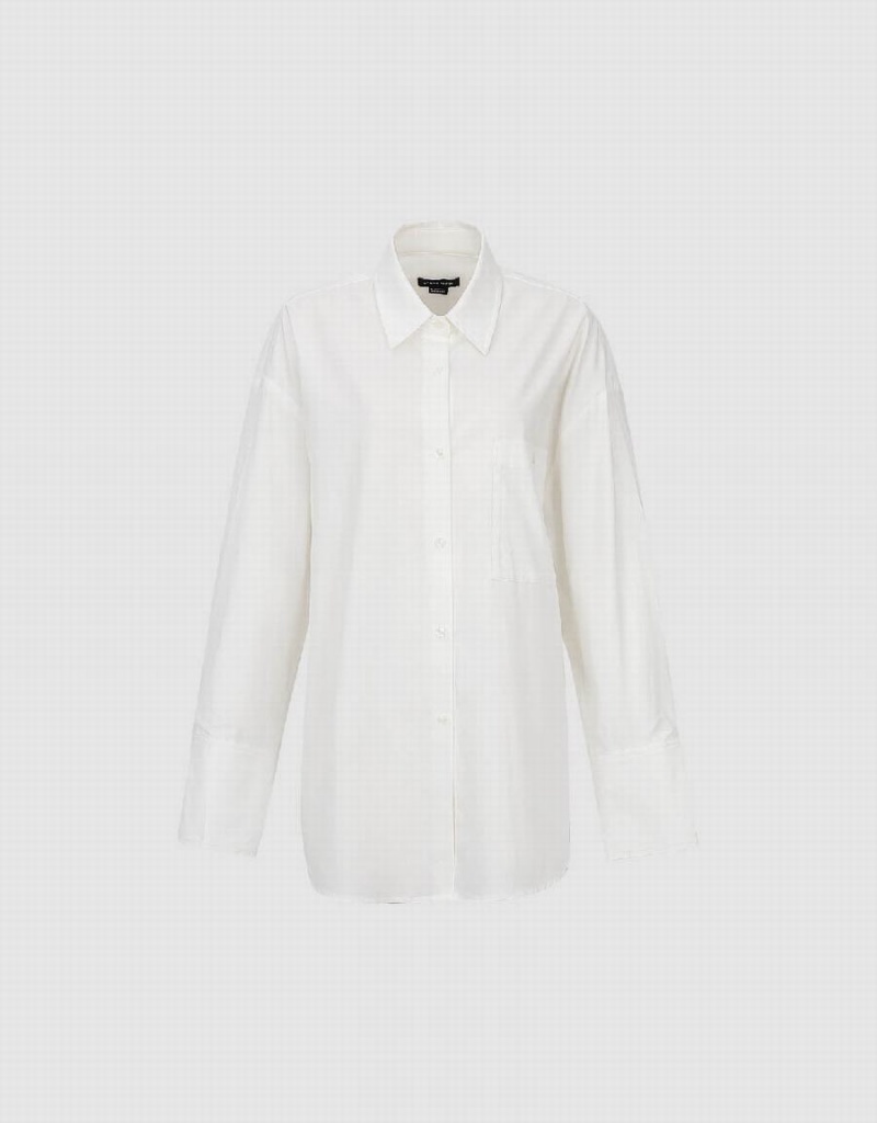 Urban Revivo Button Up Oversized Women's Shirts White | WTD8124WL