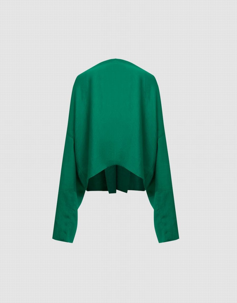 Urban Revivo Cowl Neck Overhead Women's Blouse Green | FSB2942NA