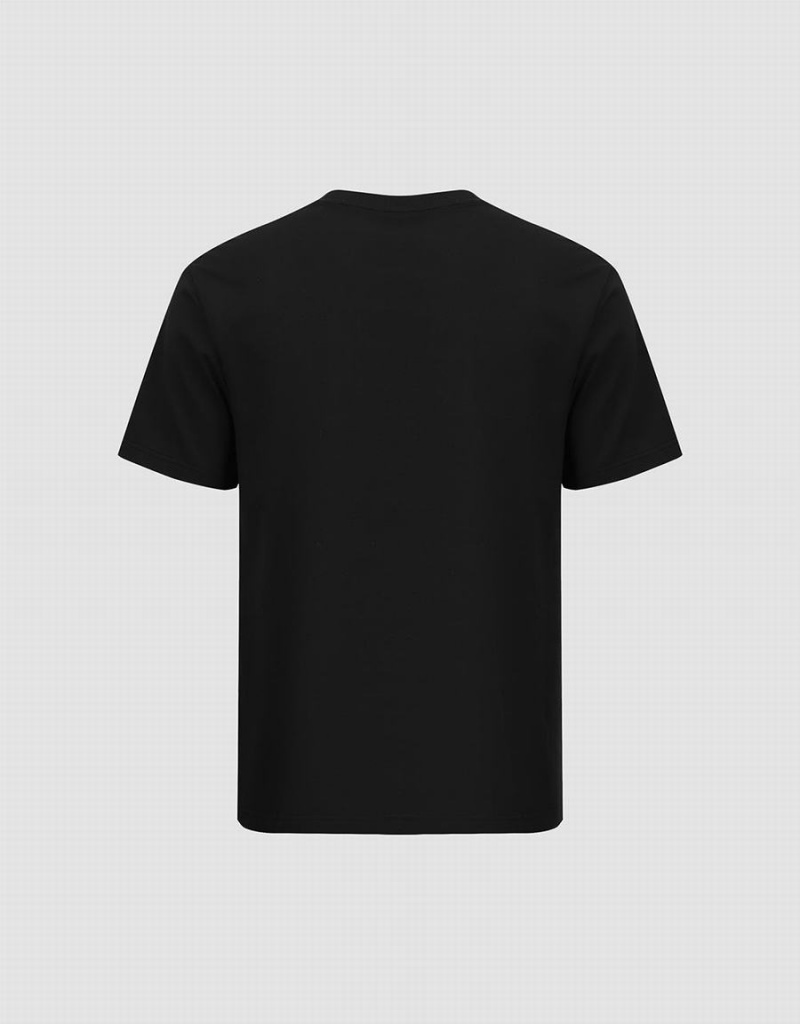 Urban Revivo Crew Neck Straight Men's T Shirts Black | QFP8140TC