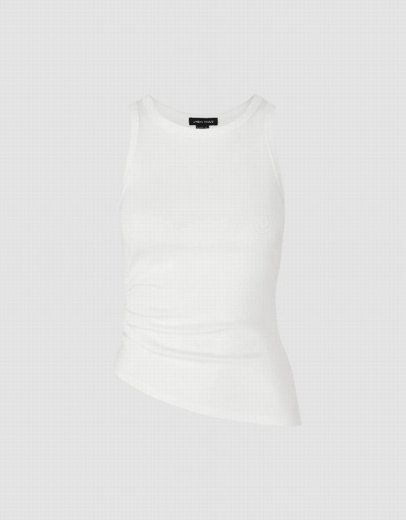 Urban Revivo Crew Neck Women's Tank Top White | HYR8516SM