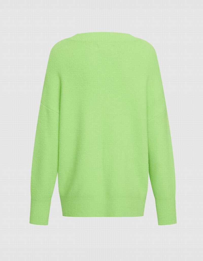 Urban Revivo Heart Detail Oversized Women's Sweaters Green | ZKE1044WE