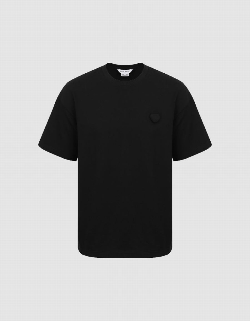 Urban Revivo Loose Men's T Shirts Black | AUH3838KZ