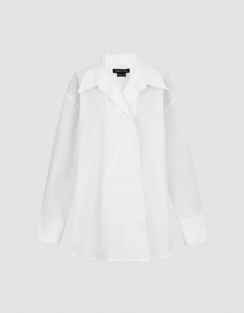 Urban Revivo Loose Sraight Women's Shirts White | LKG3820FT