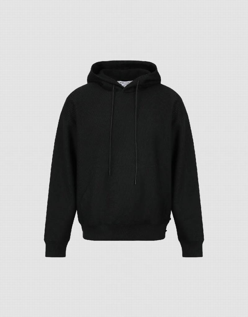 Urban Revivo Oversized Hooded Men's Sweatshirts Black | GSQ4679WB