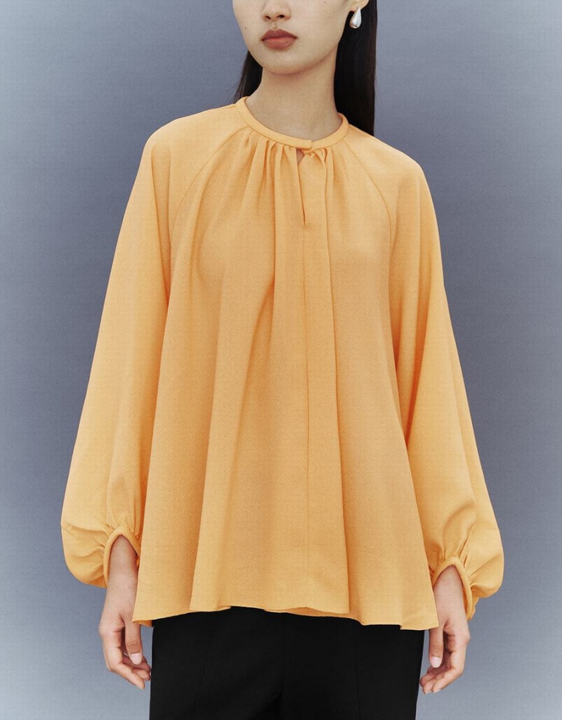 Urban Revivo Raglan Sleeve Crew Neck Overhead Women's Blouse Orange | ZVA293WZ