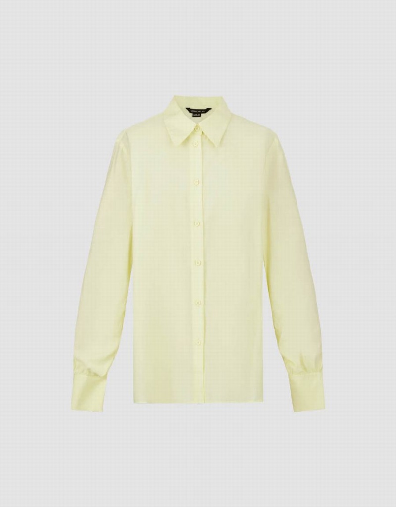 Urban Revivo Straight Lapel Women's Shirts Yellow | YYK462GC