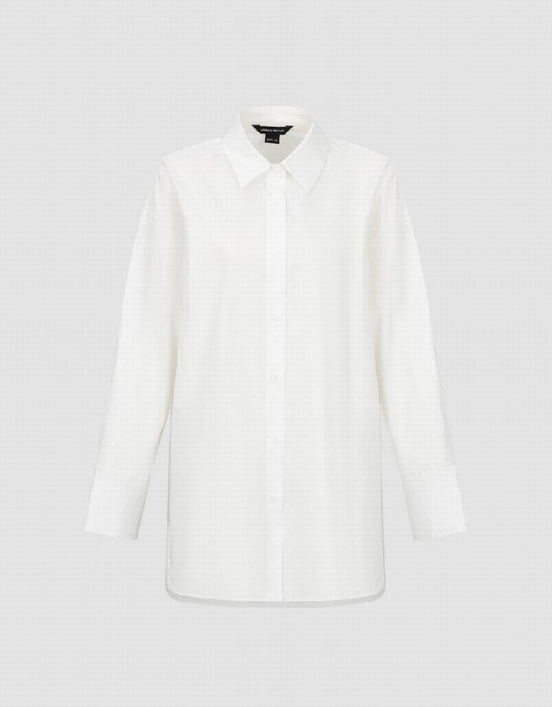 Urban Revivo Straight Loose Women's Shirts White | TLA5973PV