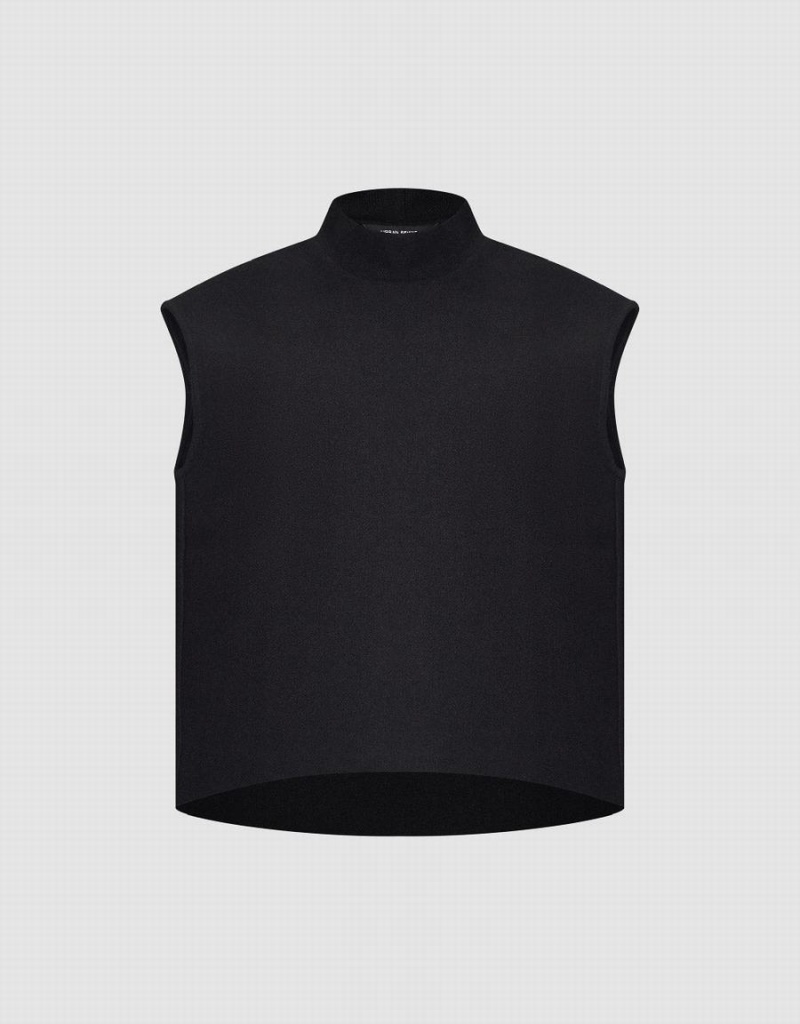 Urban Revivo Turtle Neck Women's Tank Top Black | HKL777LT